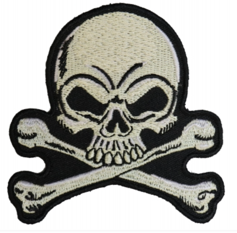 Skull and Cross Bones Patch - Cream